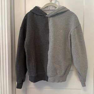 FAIRPLAY PULLOVER SWEATSHIRT HOODY COLOR BLOCK GRAY GREY